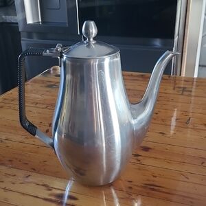 Reed & Barton Silver Coffee Pot with Black Handle